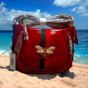 Ladies Beautiful Sporty Red Crossbody Saddle Bag